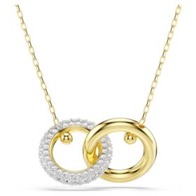 Dextera Pendant Interlocking Loop, White, Gold-Tone Plated