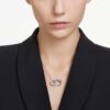 Dextera Pendant Interlocking Loop, White, Rhodium Plated