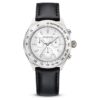 Dextera Tachymetre Watch Swiss Made, Leather Strap, Silver Tone, Stainless Steel