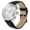 Dextera Tachymetre Watch Swiss Made, Leather Strap, Silver Tone, Stainless Steel