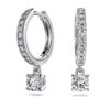 Eternity Drop Earrings Lab-Grown Diamonds 0.7 Ct Tw, Round Shape, 14K White Gold