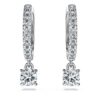 Eternity Drop Earrings Lab-Grown Diamonds 0.7 Ct Tw, Round Shape, 14K White Gold