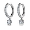 Eternity Drop Earrings Lab-Grown Diamonds 0.7 Ct Tw, Round Shape, 14K White Gold
