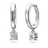 Eternity Drop Earrings Lab-Grown Diamonds 0.7 Ct Tw, Round Shape, 14K White Gold
