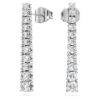 Eternity Drop Earrings Lab-Grown Diamonds 1.3 Ct Tw, Round Shape, 14K White Gold