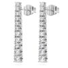 Eternity Drop Earrings Lab-Grown Diamonds 1.3 Ct Tw, Round Shape, 14K White Gold