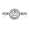 Eternity Halo Solitaire Ring Lab-Grown Diamonds 0.8 Ct Tw, Round Shape, 14K White Gold Eternity Halo Solitaire Ring Lab-Grown Diamonds 0.8 Ct Tw, Round Shape, 14K White Gold