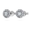 Eternity Halo Stud Earrings Lab-Grown Diamonds 0.45 Ct Tw, Round Shape, Sterling Silver