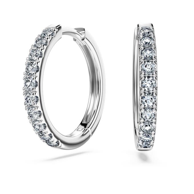 Eternity Hoop Earrings Lab-Grown Diamonds 0.56 Ct Tw, Round Shape, Sterling Silver Eternity Hoop Earrings Lab-Grown Diamonds 0.56 Ct Tw, Round Shape, Sterling Silver