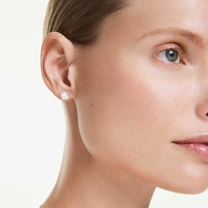 Eternity Stud Earrings Lab-Grown Diamonds 2.0 Ct Tw, Round Shape, 14K White Gold Eternity Stud Earrings Lab-Grown Diamonds 2.0 Ct Tw, Round Shape, 14K White Gold