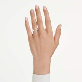 Eternity V Band Ring Lab-Grown Diamonds 0.25 Ct Tw, Round Shape, 14K White Gold