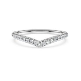 Eternity V Band Ring Lab-Grown Diamonds 0.25 Ct Tw, Round Shape, 14K White Gold
