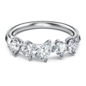 Galaxy Ring Lab-Grown Diamonds 1 Ct Tw, Mixed Shapes, 14K White Gold