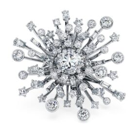 Galaxy Ring Lab-Grown Diamonds 9.5 Ct Tw, Mixed Shapes, 18K White Gold