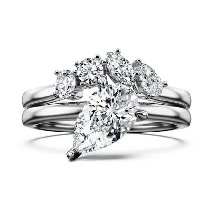 Galaxy Ring Set (2), Lab-Grown Diamonds 1.4 Ct Tw, Pear Shape, 14K White Gold Galaxy Ring Set (2), Lab-Grown Diamonds 1.4 Ct Tw, Pear Shape, 14K White Gold