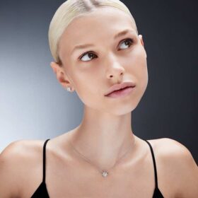 Galaxy Stud Earrings Lab-Grown Diamonds 2.1 Ct Tw, Round Shape, 14K White Gold
