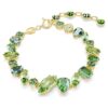Gema Bracelet Mixed Cuts, Green, Gold-Tone Plated
