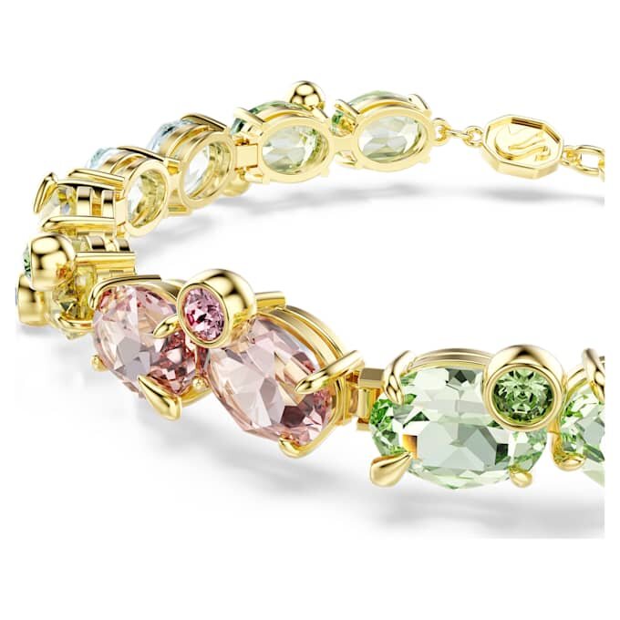Gema Bracelet Mixed Cuts, Multicolored, Gold-Tone Plated Gema Bracelet Mixed Cuts, Multicolored, Gold-Tone Plated