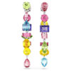 Gema Drop Earrings Asymmetrical Design, Mixed Cuts, Long, Multicolored, Rhodium Plated Gema Drop Earrings Asymmetrical Design, Mixed Cuts, Long, Multicolored, Rhodium Plated