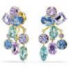 Gema Earring Jackets Mixed Cuts, Multicolored, Gold-Tone Plated