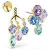Gema Earring Jackets Mixed Cuts, Multicolored, Gold-Tone Plated