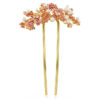 Gema Hair Clip Crystal Pearl, Mixed Cuts, Flower, Pink, Gold-Tone Plated Gema Hair Clip Crystal Pearl, Mixed Cuts, Flower, Pink, Gold-Tone Plated