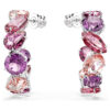 Gema Hoop Earrings Pink, Rhodium Plated Gema Hoop Earrings Pink, Rhodium Plated