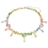 Gema Necklace Mixed Cuts, Dangling Crystals, Multicolored, Gold-Tone Plated Gema Necklace Mixed Cuts, Dangling Crystals, Multicolored, Gold-Tone Plated