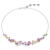 Gema Necklace Mixed Cuts, Multicolored, Rhodium Plated