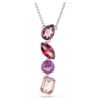 Gema Pendant Mixed Cuts, Pink, Rhodium Plated Gema Pendant Mixed Cuts, Pink, Rhodium Plated