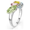 Gema Ring Mixed Cuts, Multicolored, Rhodium Plated Gema Ring Mixed Cuts, Multicolored, Rhodium Plated