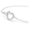 Hyperbola Bracelet Infinity and Heart, White, Rhodium Plated Hyperbola Bracelet Infinity and Heart, White, Rhodium Plated