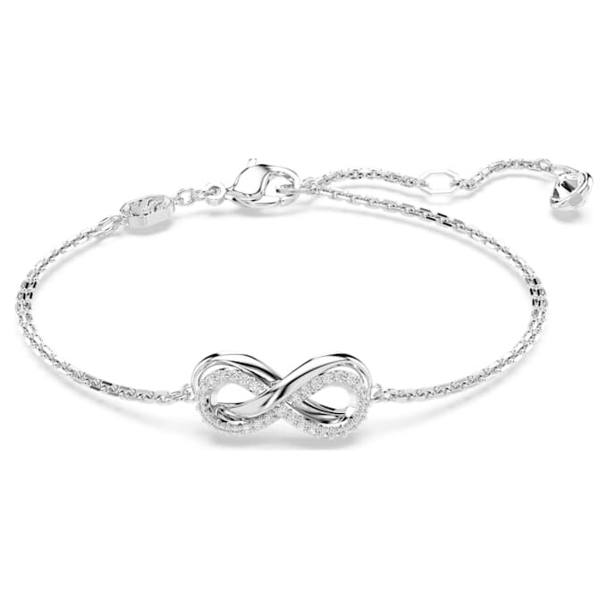 Hyperbola Bracelet Infinity, White, Rhodium Plated Hyperbola Bracelet Infinity, White, Rhodium Plated