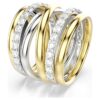 Hyperbola Cocktail Ring Round Cut, White, Mixed Metal Finish Hyperbola Cocktail Ring Round Cut, White, Mixed Metal Finish