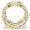 Hyperbola Cocktail Ring Round Cut, White, Mixed Metal Finish Hyperbola Cocktail Ring Round Cut, White, Mixed Metal Finish