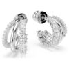 Hyperbola Hoop Earrings Round Cut, Mini, White, Rhodium Plated Hyperbola Hoop Earrings Round Cut, Mini, White, Rhodium Plated