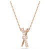 Hyperbola Pendant Mixed Cuts, Twist, White, Rose Gold-Tone Plated