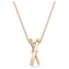 Hyperbola Pendant Mixed Cuts, Twist, White, Rose Gold-Tone Plated