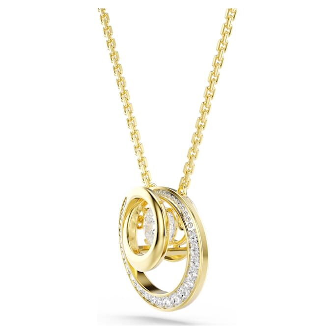 Hyperbola Pendant Round Cut, White, Gold-Tone Plated Hyperbola Pendant Round Cut, White, Gold-Tone Plated