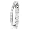 Hyperbola Ring Mixed Cuts, White, Rhodium Plated