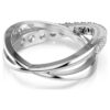 Hyperbola Ring Mixed Cuts, White, Silver-Tone Finish