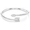 Idyllia Bangle Mixed Cuts, Arrow, White, Rhodium Plated Idyllia Bangle Mixed Cuts, Arrow, White, Rhodium Plated