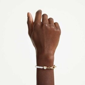 Idyllia Bracelet Crystal Pearl, White, Gold-Tone Plated