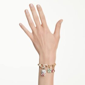 Idyllia Bracelet Mixed Cuts, Mixed Motifs, Multicolored, Gold-Tone Plated