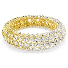 Idyllia Bracelet Oval Cut, White, Gold-Tone Plated