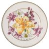 Idyllia Bread Plate Porcelain, Crystal Print Motif, Bouquet, Multicolored