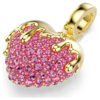 Idyllia Charm Round Cut, Heart, Pink, Gold-Tone Plated
