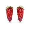 Idyllia Clip Earrings Red, Gold-Tone Plated Idyllia Clip Earrings Red, Gold-Tone Plated