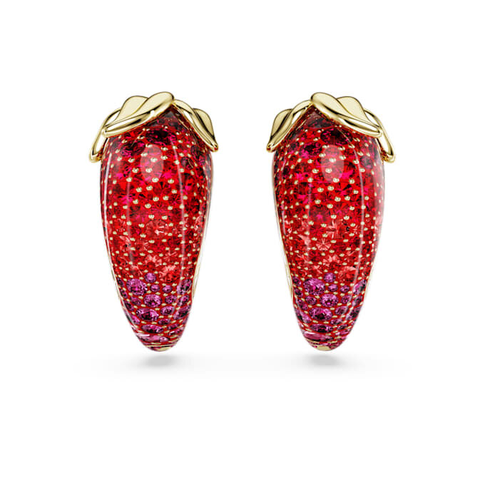Idyllia Clip Earrings Red, Gold-Tone Plated Idyllia Clip Earrings Red, Gold-Tone Plated
