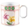 Idyllia Coffee Cup with Saucer Porcelain, Crystal Print Motif, Flower, Multicolored